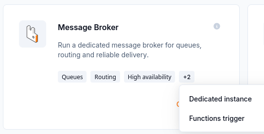 Message Broker card in the My Portal product catalogue