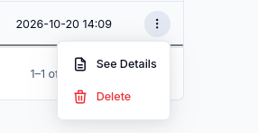 NATS account menu with See Details and Delete actions