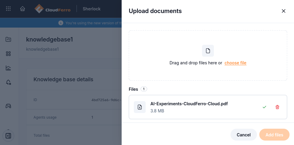 Uploaded PDF with a green check mark