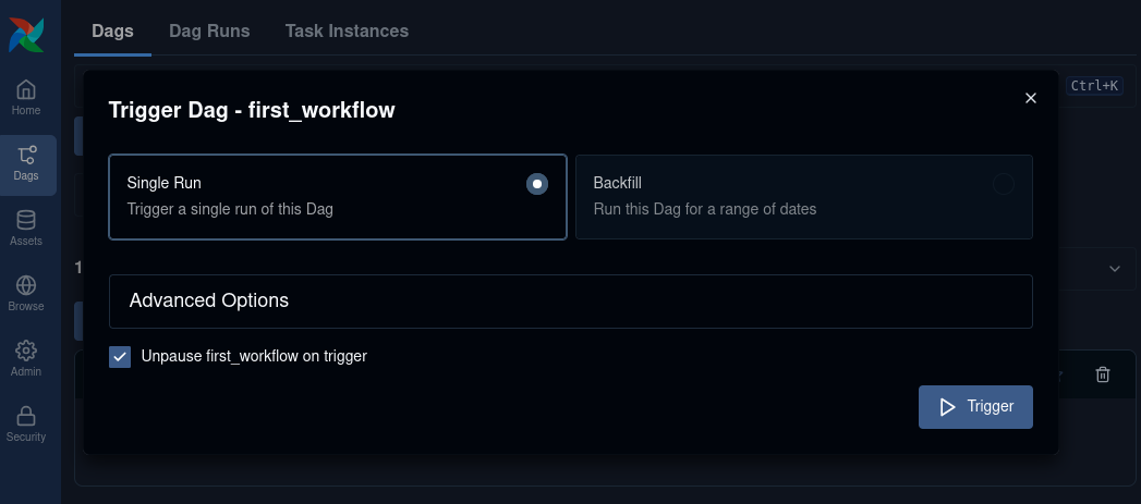 Trigger dialog for first_workflow