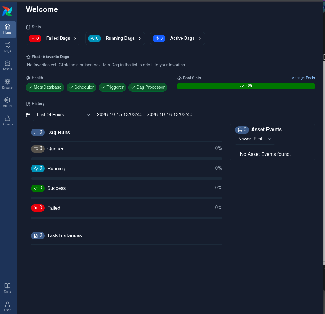 Workflow web UI after signing in