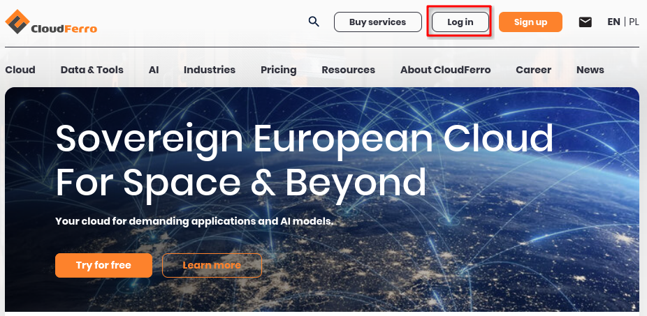 CloudFerro website